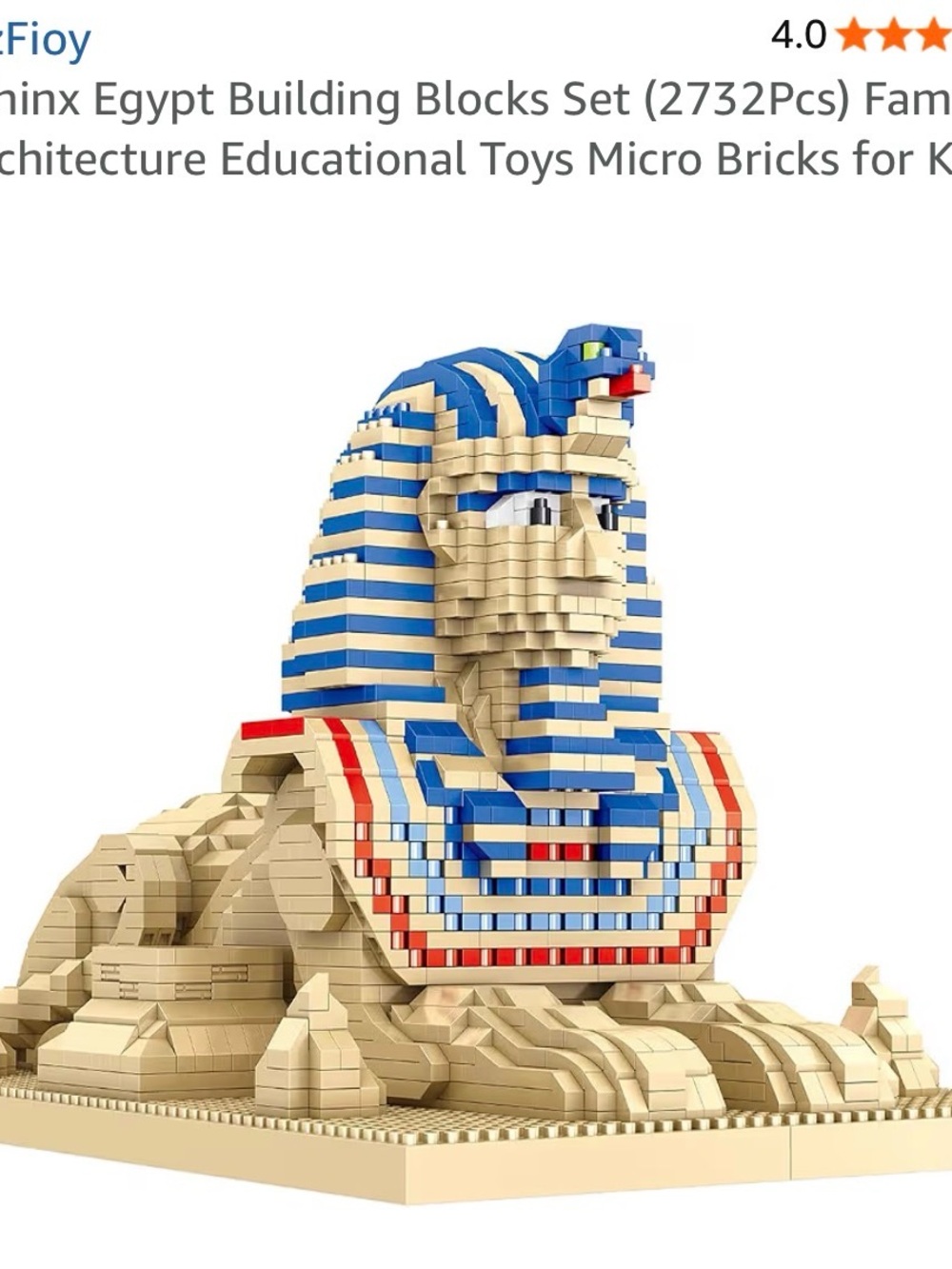 TzFioy Great Sphinx of Giza Micro-Brick Building Set (2,732 Pcs) — Built, Comple